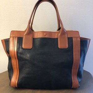 Chloe Alison Leather shopper tote bag black tan